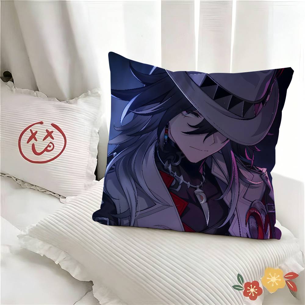 pc Ashveil Game Honkai Star Pillow Case Fashion Square Pillowcase Bedroom Sofa Room Ins Decoration Leisure