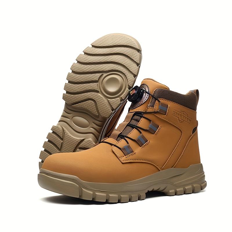 Steel Toe Work Safety Shoes - Puncture-Proof, Anti-Smash, Non-Slip, Shock-Absorbing, with Convenient Rotating Buckle, High-Top Protective Design