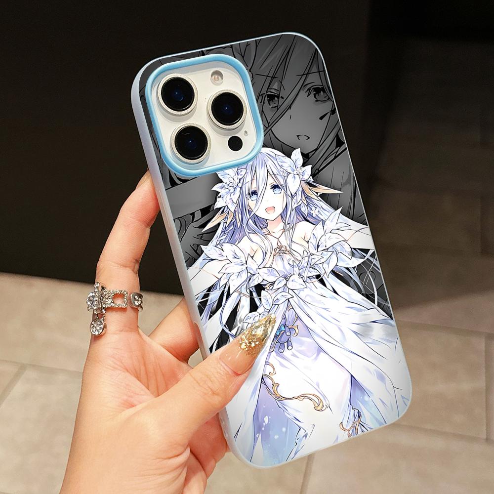 Date a Live Mio Takamiya Jelly Double layer Light Blue Mobile Phone Case for iPhone 17 16 15 14 13 12 11 Air Pro Max Plus