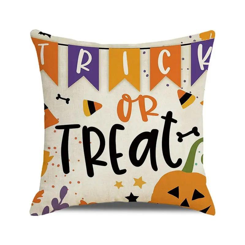 Декоративная наволочка для подушки на Хэллоуин с изображением тыквы, летучей мыши, волшебника, призрака, подходит для украшения дома, гостиной, дивана, комнаты