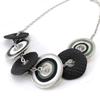 [J2214] - Designer Necklace 'Amandine' Black White Green