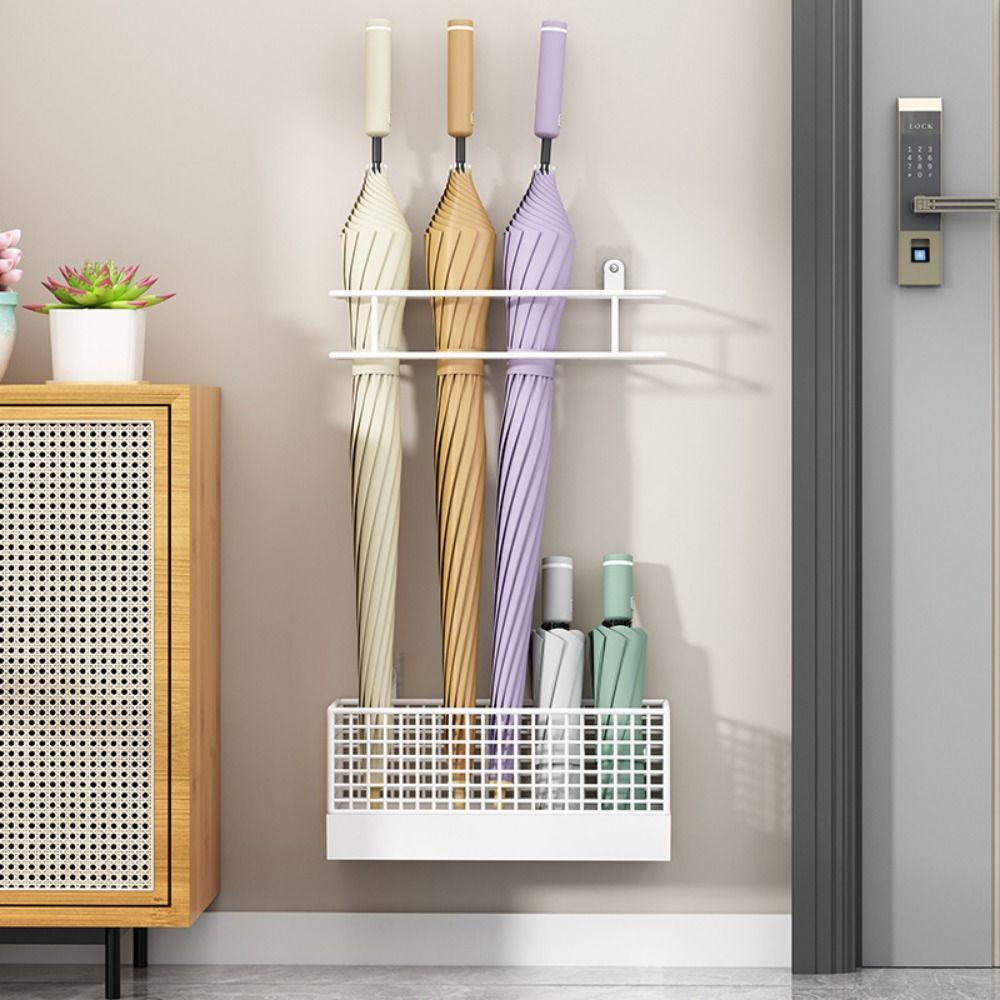 Rust-Resistant Umbrella Holder Wall-Mounted Umbrella Stand Modern Umbrella Storage Rack Dorm