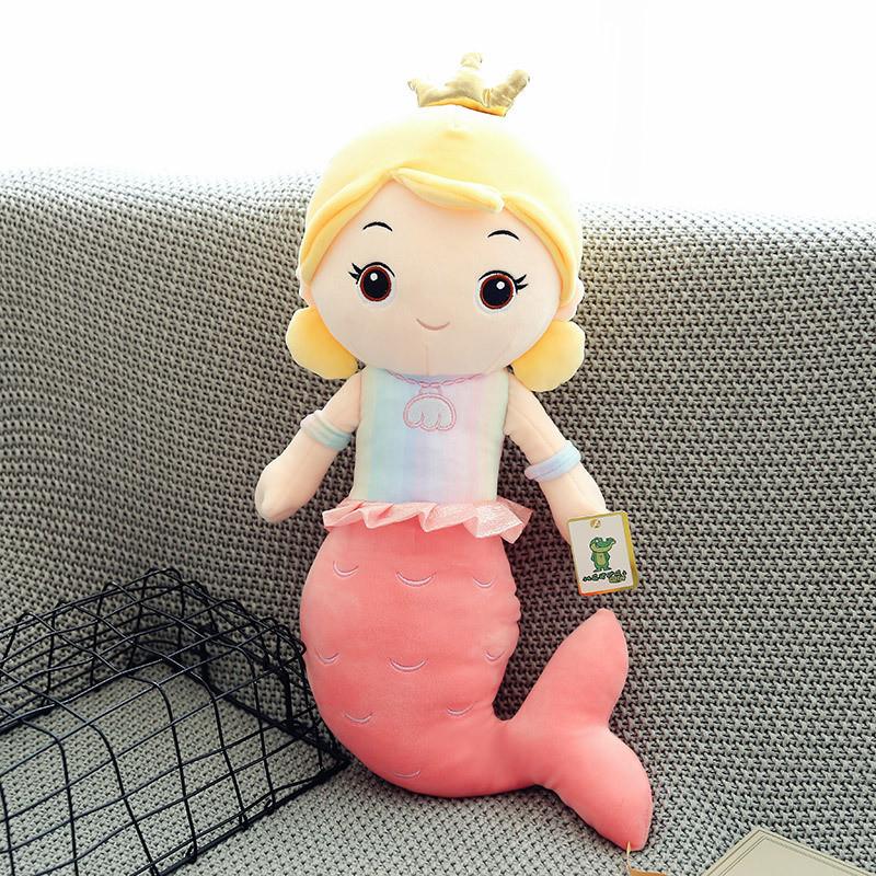 Lovely Mermaid Plush Cuddle Toy Cute Stuffed Doll For Girls Ideal Bedroom Decoration In Soft Colors