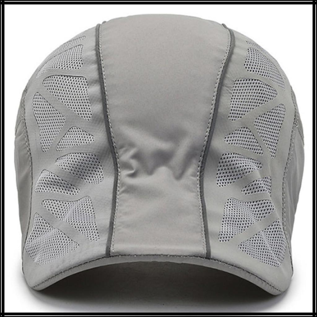 Hat Cap Mesh Sunshade Quick Drying Outdoor Casual Simple CZA501 [White Fang] Men's (Light Gray)