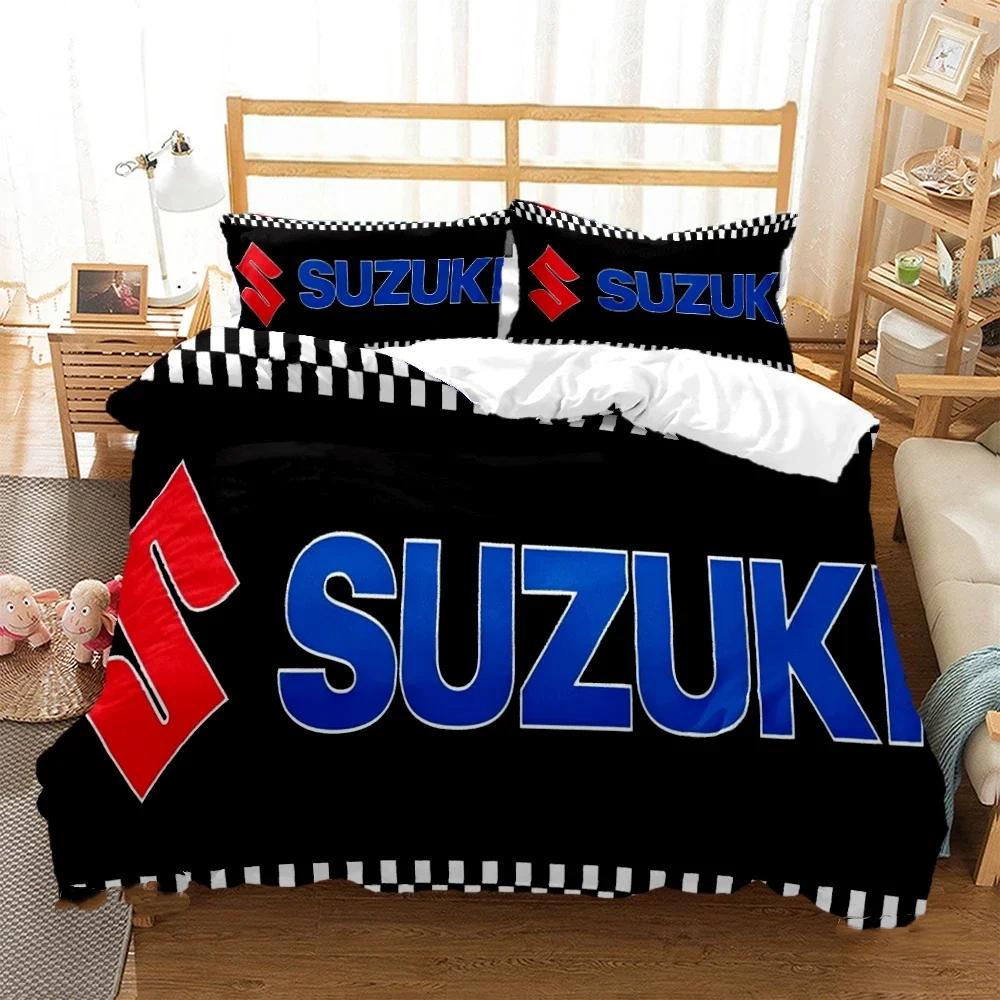 Подростковые SUZU мотоцикл Casal Пододеяльник Одеяло Комплекты постельного белья для всех сезонов Мягкое Покрытие для одеяла и Наволочки Односпальный/Двуспальный