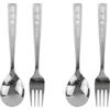 Sets of Baby Vroom Vroom Stainless Steel Basic Cutlery, Spoon + Fork