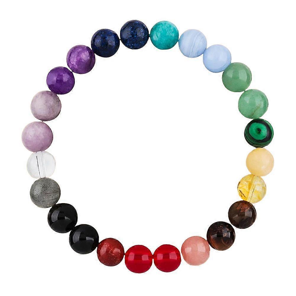Natural Agate Bead Bracelet 8mm Elastic Yoga Stretch Unisex Motivating Gift