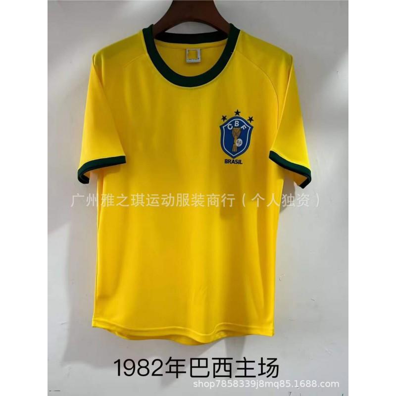 Brazil Retro Football Jerseys Short Sleeve Men Women Sports Training