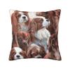 Custom Cavalier King Charles Spaniel Family Group Pillow Case Sofa Dog Modern Cushion Cover Square Pillowcase