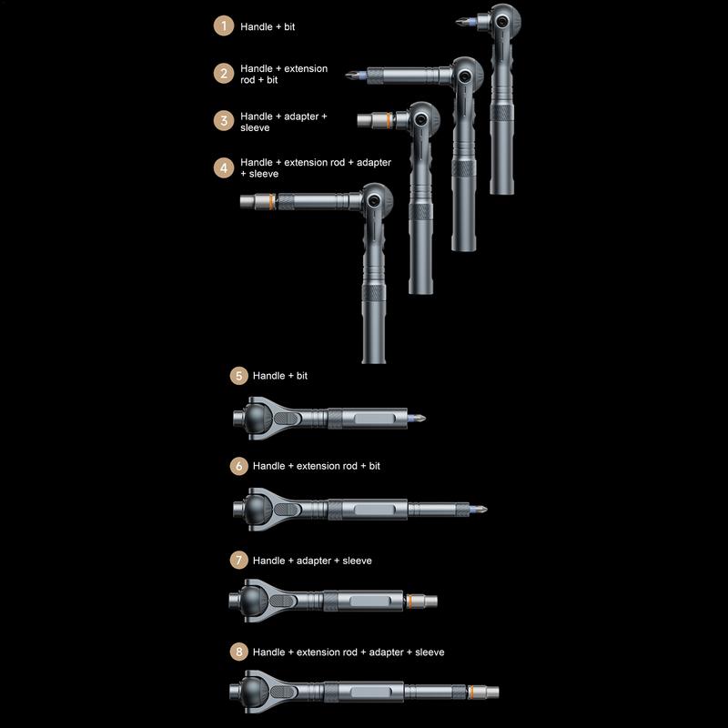 Набор трещоток с насадками, магнитный привод, 40 прецизионных насадок, многофункциональный, вращение на 180 градусов, полный набор для автомобиля