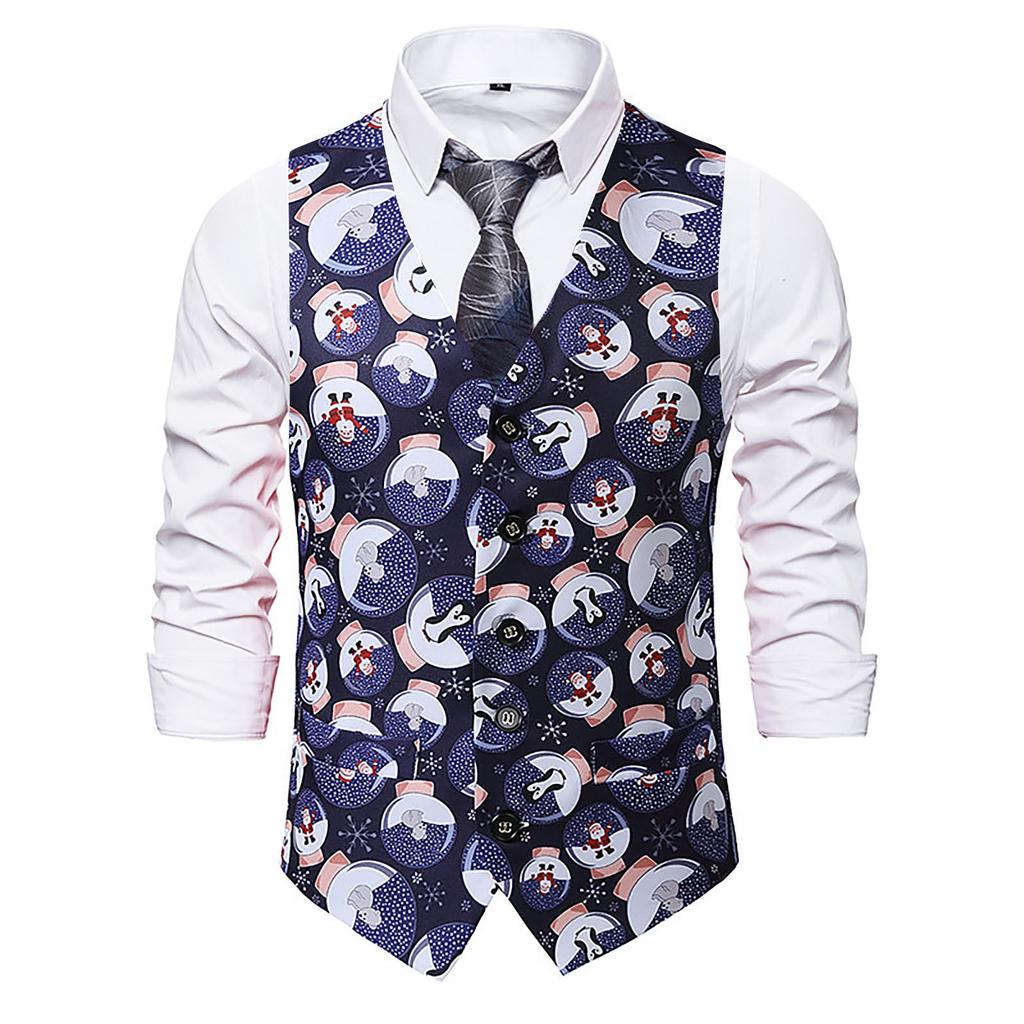 (SU)Мужской снеговик, Рождественский необычный жилет, винтажная куртка без рукавов на пуговицах для вечеринки