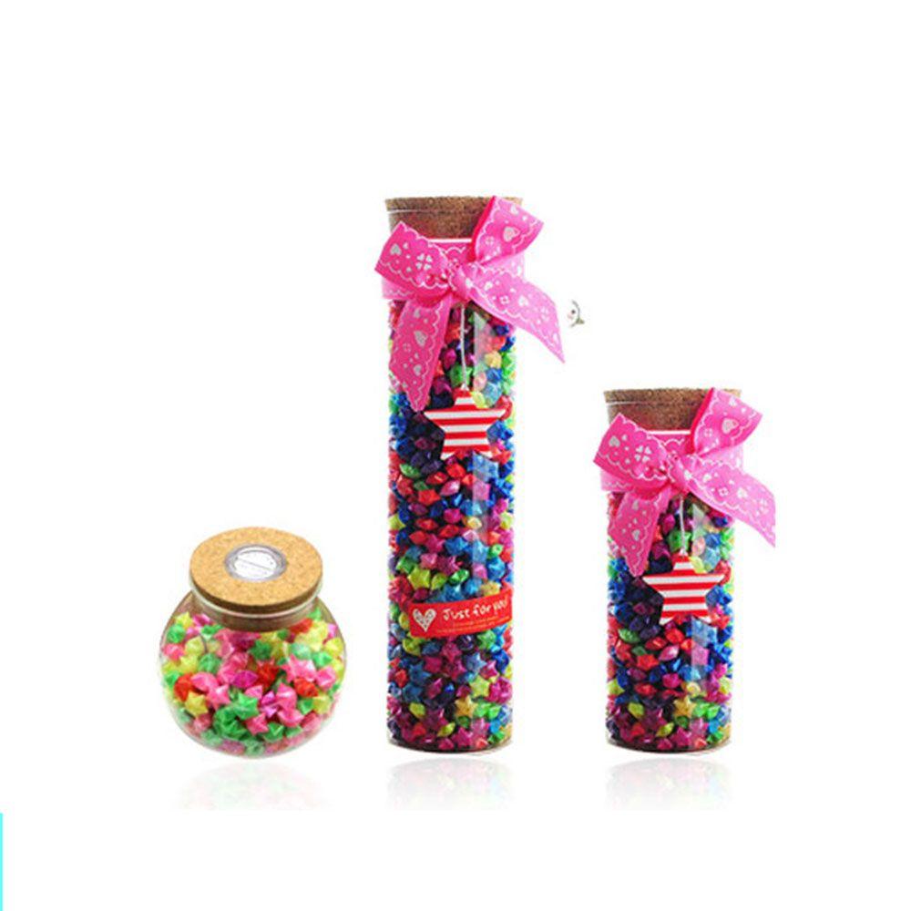 Birthday Gift Plastic Straw Lucky Stars Folded Star Origami Pentagram Star Strip Crafts Decoration