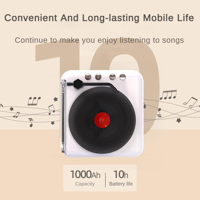 Винтажная проигрыватель виниловых пластинок Новые Hi-Fi звуковые эффекты Супер режим ожидания Радио Портативный Большой аккумулятор Bluetooth-динамик 112,4*105*57 мм