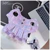 Pet Plush Autumn/Winter Dress Cute Backpack Coat Teddy Cat Woolen Coat Dog Dresses for Small Dogs Puppy Clothes