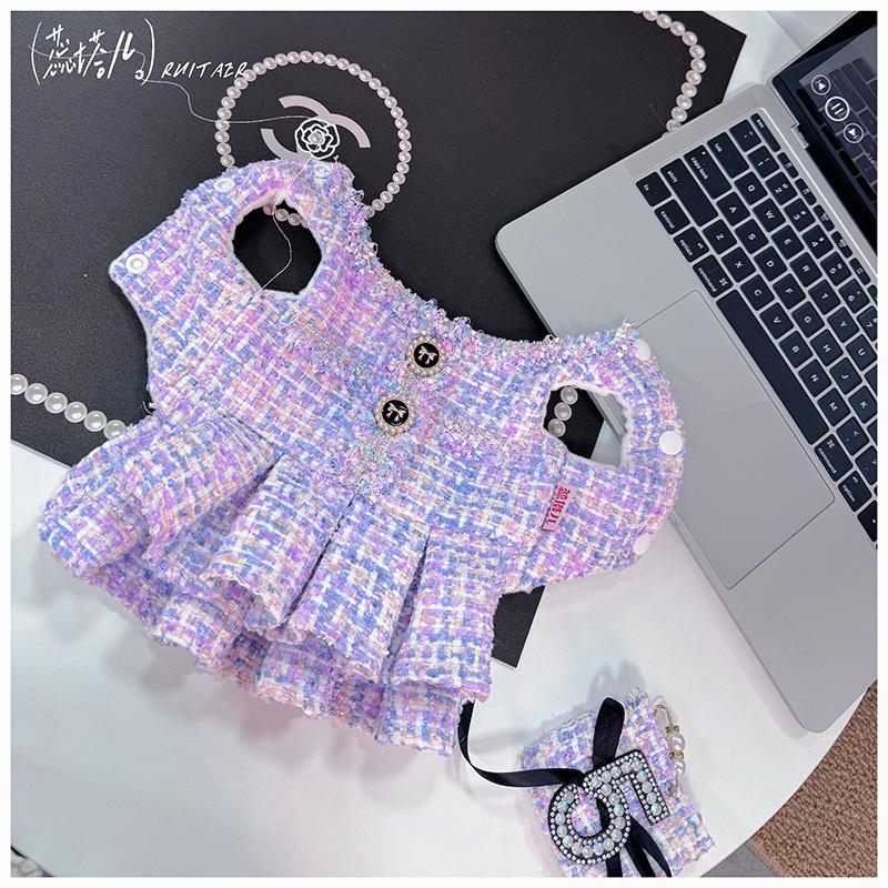 Pet Plush Autumn/Winter Dress Cute Backpack Coat Teddy Cat Woolen Coat Dog Dresses for Small Dogs Puppy Clothes