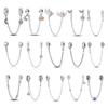 925 Silver Cat Paw Clover Charm Beads for Bracelet DIY Exquisite Gifts Secure Chain