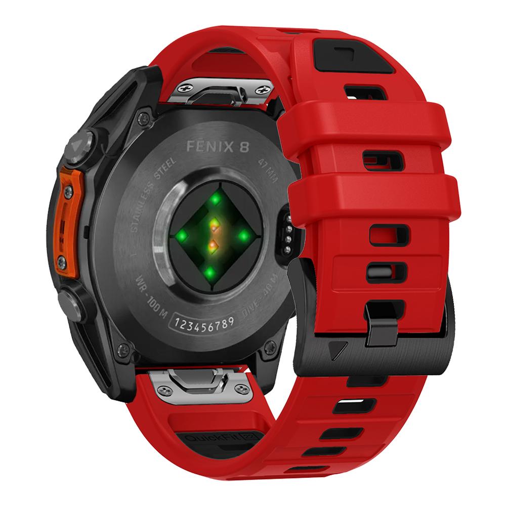 QuickFit 26мм 22мм Ремешок Fenix8 для Garmin Fenix E 8 7 7X 6 6X 5 5X/Epix Pro 47мм 51мм/Enduro 3 Двухцветный Силиконовый Ремешок Браслет