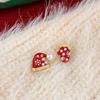 New Lovely Snowflake Charm Earring For Women Christmas Gift Fashion Crystal Zircon Stud Earrings New Year Jewelry Gifts