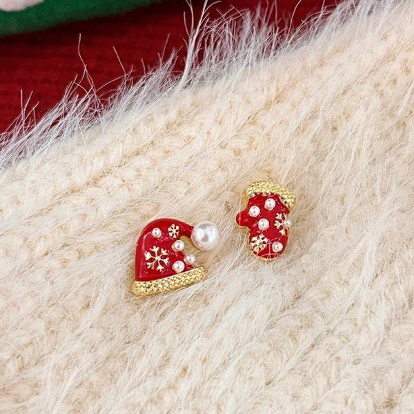 New Lovely Snowflake Charm Earring For Women Christmas Gift Fashion Crystal Zircon Stud Earrings New Year Jewelry Gifts