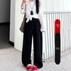 Women's High-Waist Wide Leg Pants, Spring/Autumn 2025 - Black Scimitar Loose Straight Sweatpants