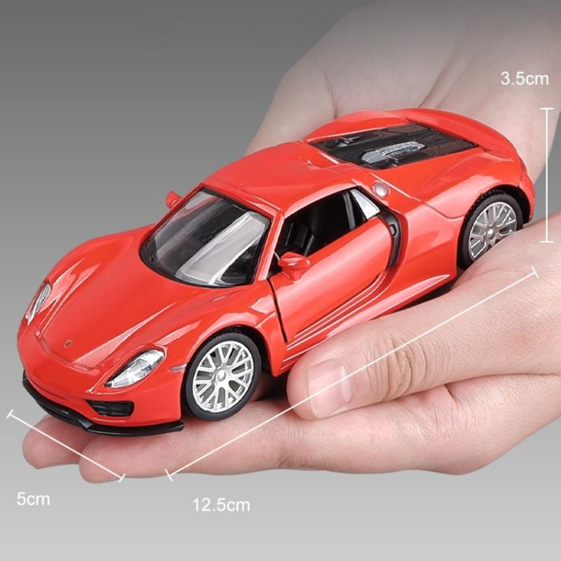 Симуляция Масштаб 1/36 Суперкар Porsche 918 Коллекция Сплавная Модель Миниатюрный Автомобиль Домашний Декор Игрушечный Транспорт Детский Подарок для Мальчика