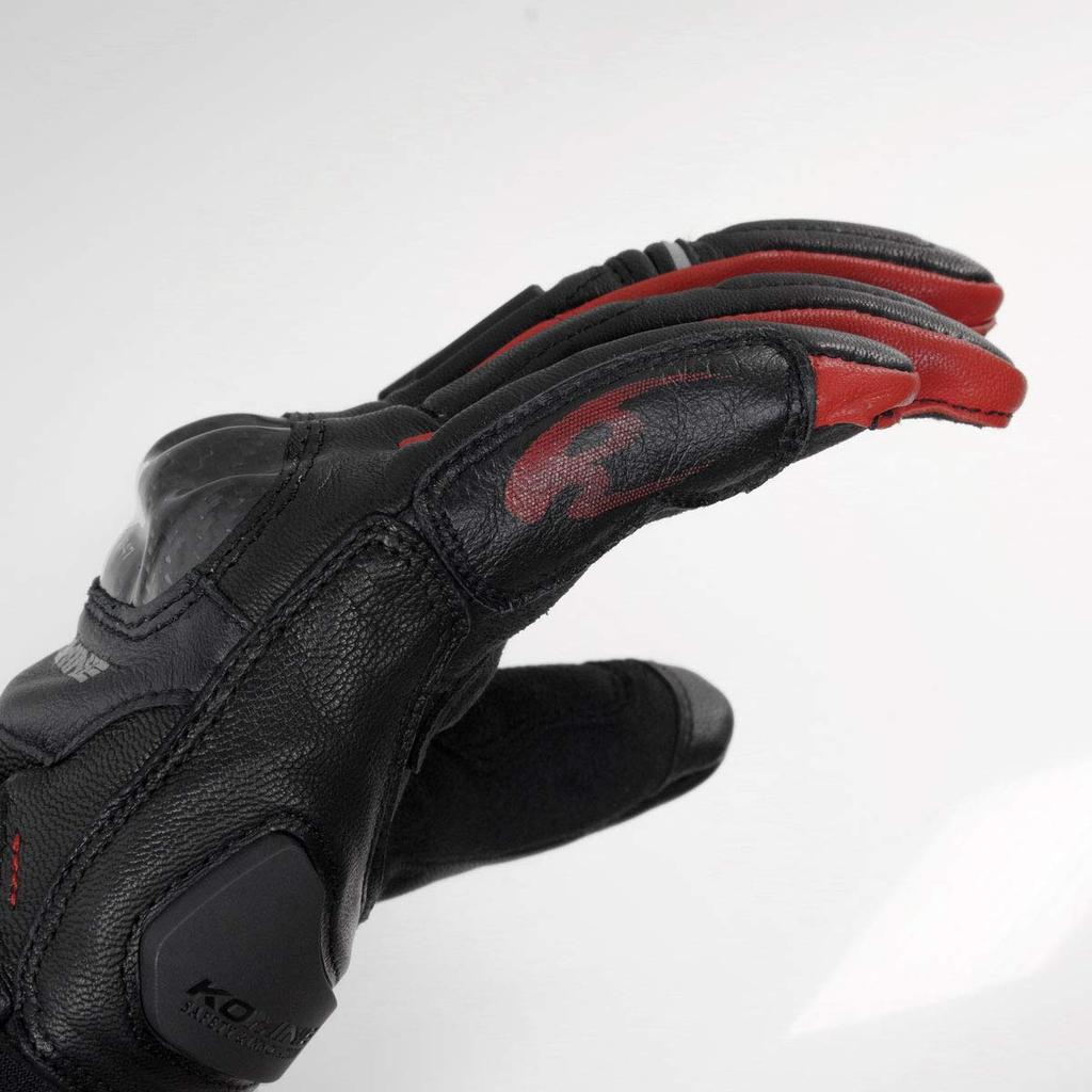 KOMINE Мотоциклетные защитные ветрозащитные кожаные перчатки HG M Черные/Красные 06-844 GK-844
