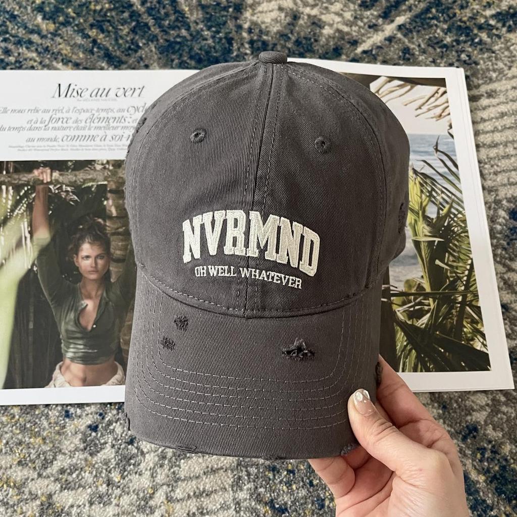 Европейская и американская модная брендовая вышивка с большой окружностью головы, бейсболка для мужчин и женщин, уличная мода, старая кепка с отверстием, показывающая маленькое лицо