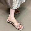 Fairy Wind Gentle Bow Open-toed Slippers Female Summer Wear with Skirt Beautiful Fashion Sandals Female Shoes