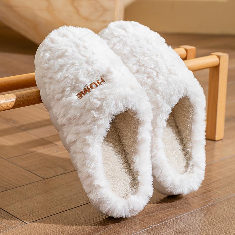 Мультяжная сумка в виде головы медведя с хлопковыми тапочками для женщин на осень и зиму, для дома с плюшевыми теплыми туфлями для ношения на улице, плюшевые сноубутсы для пары