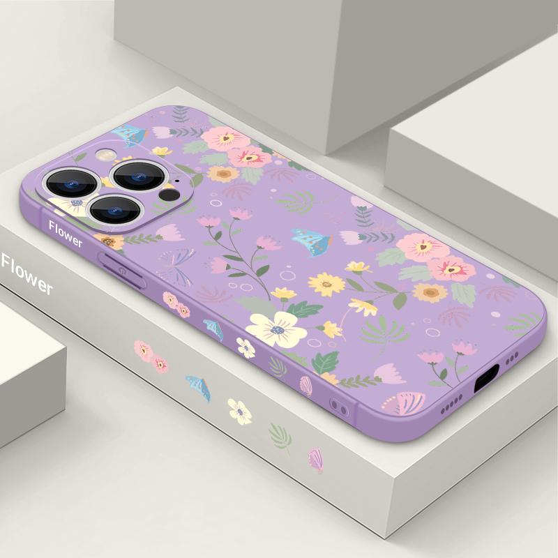 Романтичный чехол с узором из садовых листьев для iPhone 17 16 15 14 Pro Max 16 Plus 13 12 Pro Air 11 Ударопрочный мягкий силиконовый чехол для телефона