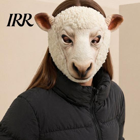 Sheep Mask with Clear Vision Realistic Animal Mask, Brown Bear Full Face Soft Cosplay for Halloween Costume Party Props Hair Texture