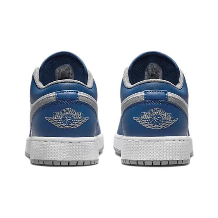 Детские кроссовки Air Jordan 1 Low GS True Blue Cement Cement-Grey White 553560-412