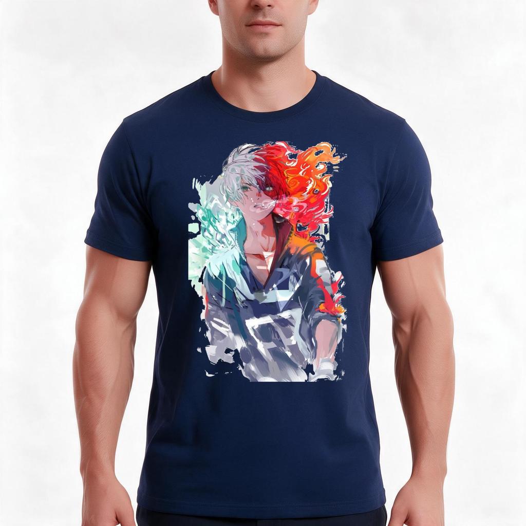 Todoroki Tshirt Summer Casual Cotton Tee Oversized Streetwear Tops Vintage Graphic Print Loose Fit Short Sleeve