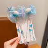 Cute Tassel Forehead Chain Mermaid Pearl Bow Accessories Fashion Hair Clip  for Children