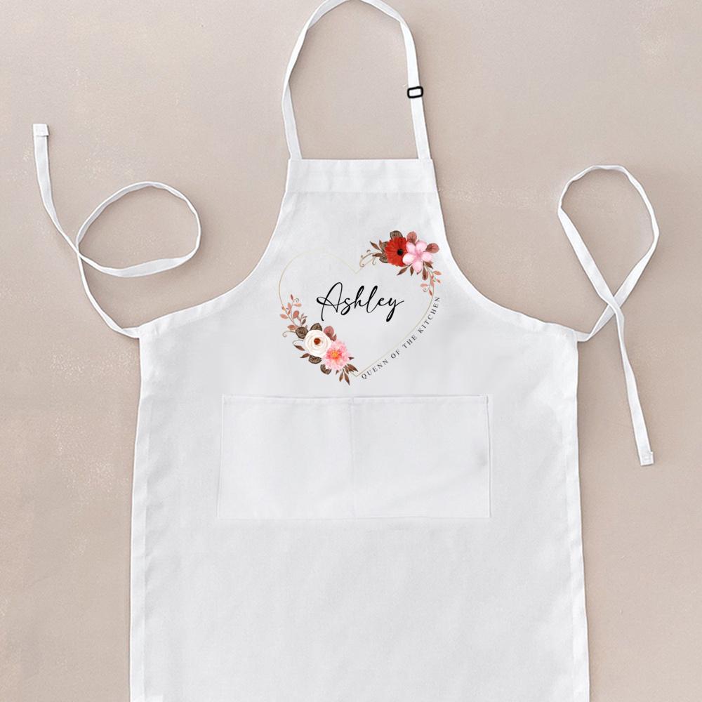 Индивидуальный кухонный фартук для готовки с именем, рождественский подарок для мамы-повара, подарок на день рождения для мамы
