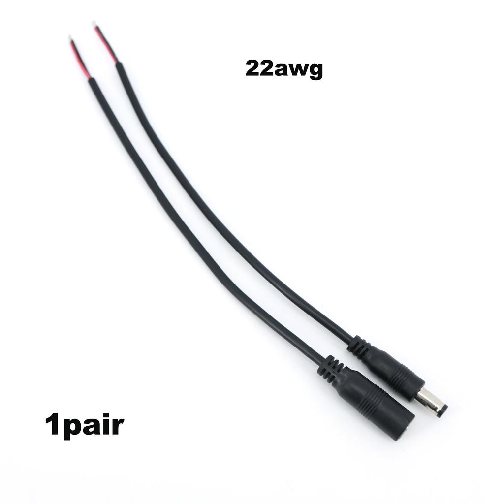 20cm 5.5 x 2.5mm 2pin 20awg 22awg DC Male female Power Connector Plug cable End Wire Supply Repair Cable 5525 DC5525 Pigtails