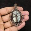 Tree Of Life Fossil Coral Gemstone Pendant Copper Wire Wrapped Pendant Handmade Copper Jewelry Gift For Her Fossil Coral Jewelry For Women