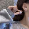 Серьги-гвоздики из серебра 925 пробы, двусторонние, с жемчугом, те же серьги-гвоздики для женщин, серьги для двойного ношения.