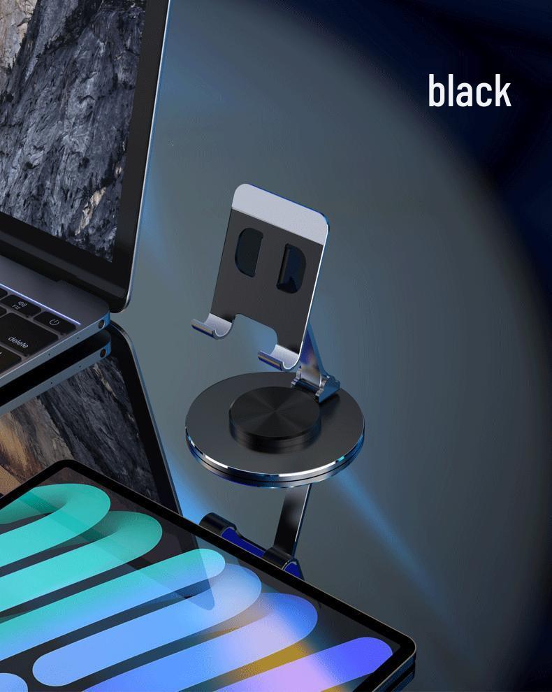 Алюминиевый держатель для телефона и планшета с вращением на 360°: Прочная, Складная, Устойчивая настольная подставка
