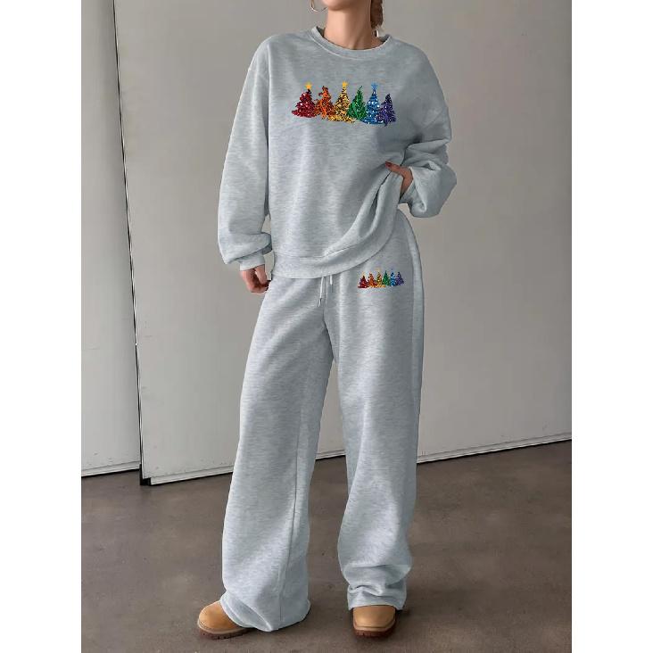 A stylish crewneck 2-piece set for women, perfect for casual winter wear. Effortlessly chic and great for everyday outfits!