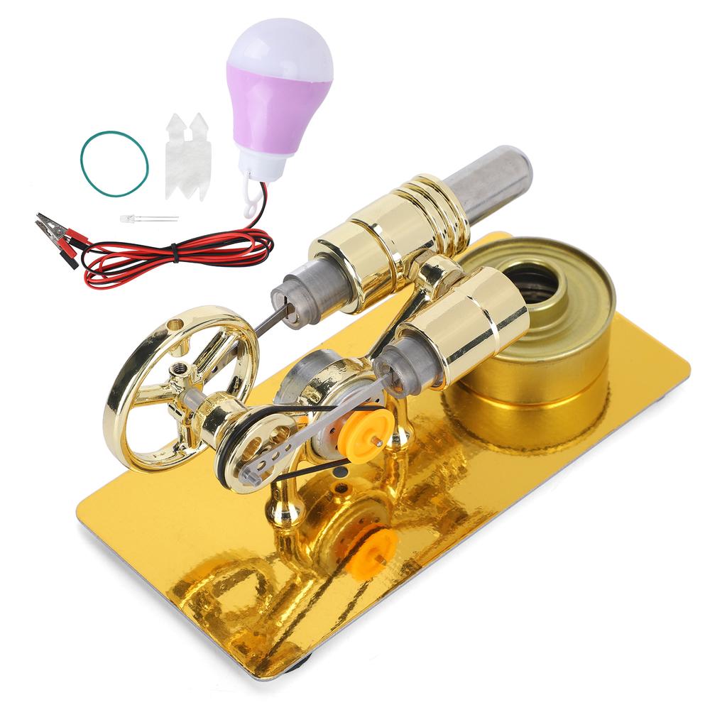 Модель двигателя Стирлинга Генератор Мотор Лампочка Внешнее сгорание Физика Образование Наука Игрушка