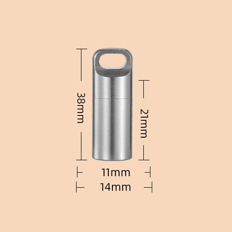 1Pcs Portable Waterproof Metal Capsule Box Mini Medicine Holder Stainless Steel Pill Case Mini Pill Holder Edc Tool Seal Bottle