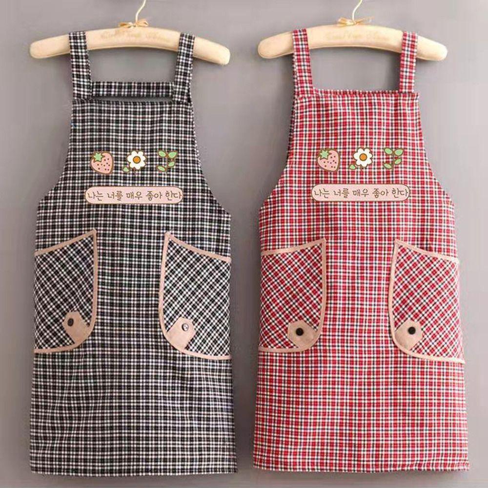 Breathable Kitchen Apron Flower Cooking Smock New Catering Work Clothes for Women Girl