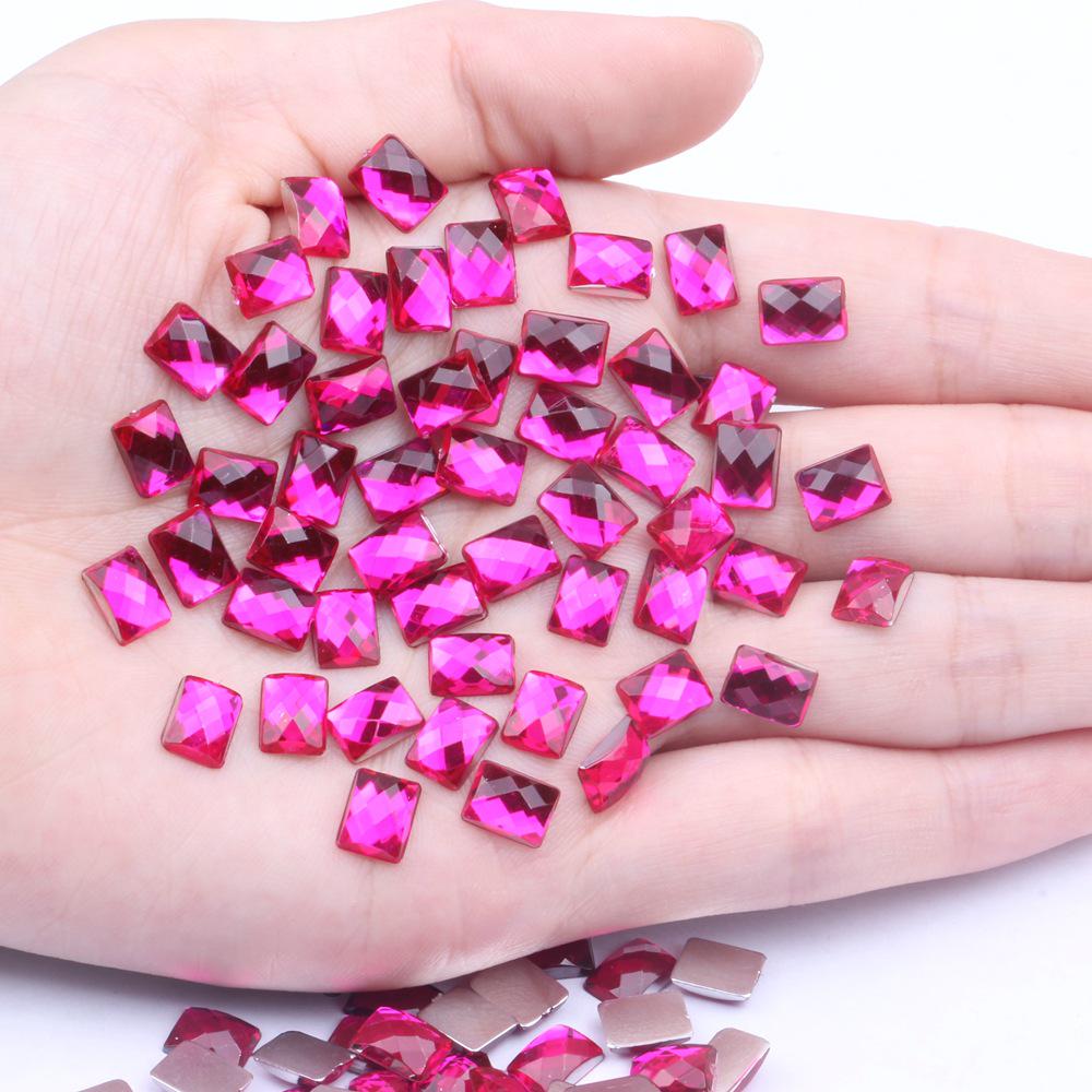 6x8mm Multicolor Flat Globe Rectangular Accessories for DIY Phone Beautification