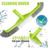 Pool Cleaning Brush Telescopic Long Handle Hard Bristles Versatile Swimming Pool Brush