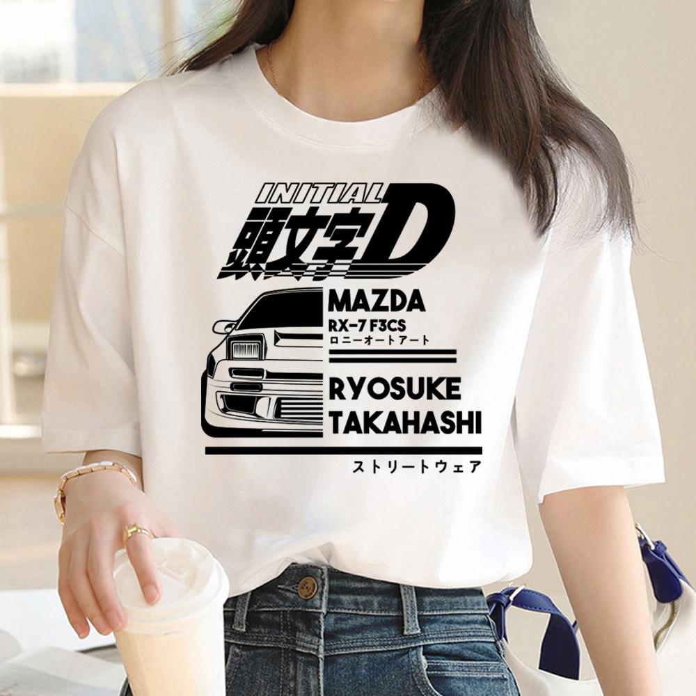 Футболка Initial D, женские футболки в стиле Харадзюку, женская забавная дизайнерская одежда