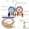 AC Manifold Gauge Set for R134a R410A R22 3 Way Antishock Gauges Hoses Couplers Adapter Puncturing Can Tap Freon Recharge Kit