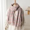Luxury Brand Winter Women Plaid Cashmere Scarf Warm Neckerchief Pashmina Foulard Blanket Casual Lattice Tassel Scarves Muffler