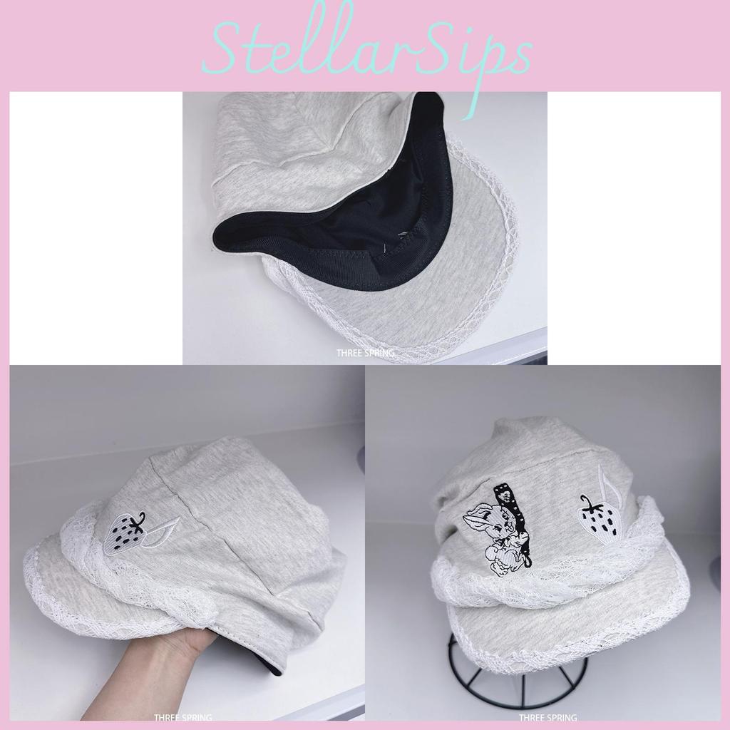 Cute Lace Cartoon Baseball Hat With Adjustable Fit For Spring Outdoor Activities
