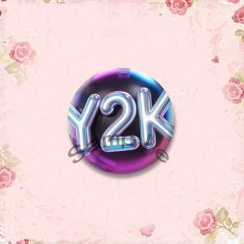 Y2k Aesthetic Pink Round Pins Domo Love Letters Enamel Badges Custom I Heart My GF BF Brooches Cartoon Jewelry Gift for Friends